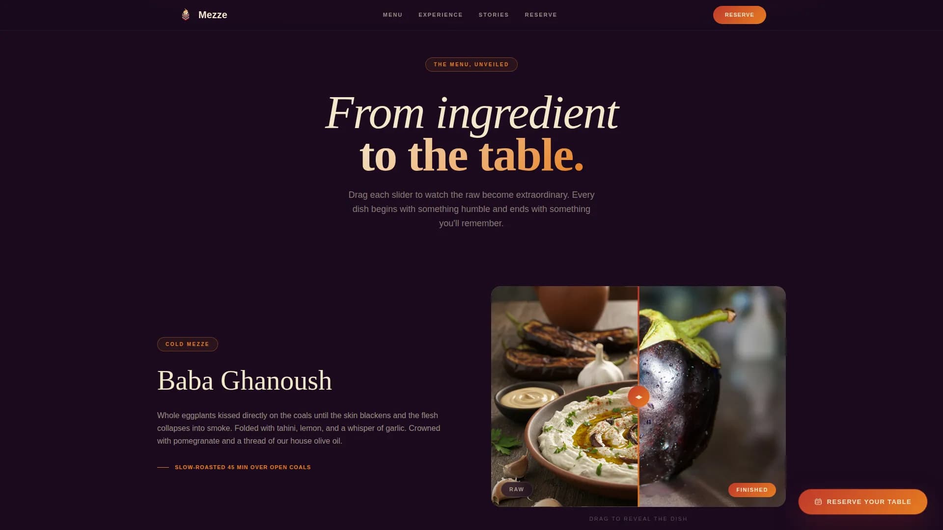 Eastern Med — Upscale Restaurant Landing Page Template