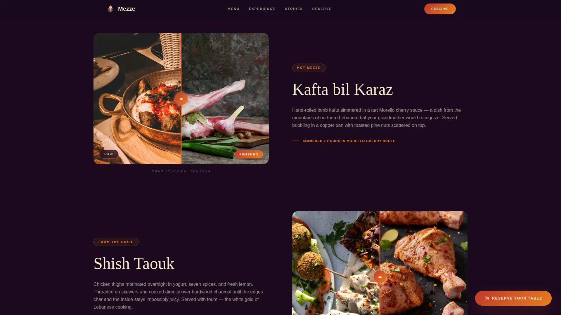 Eastern Med — Upscale Restaurant Landing Page Template