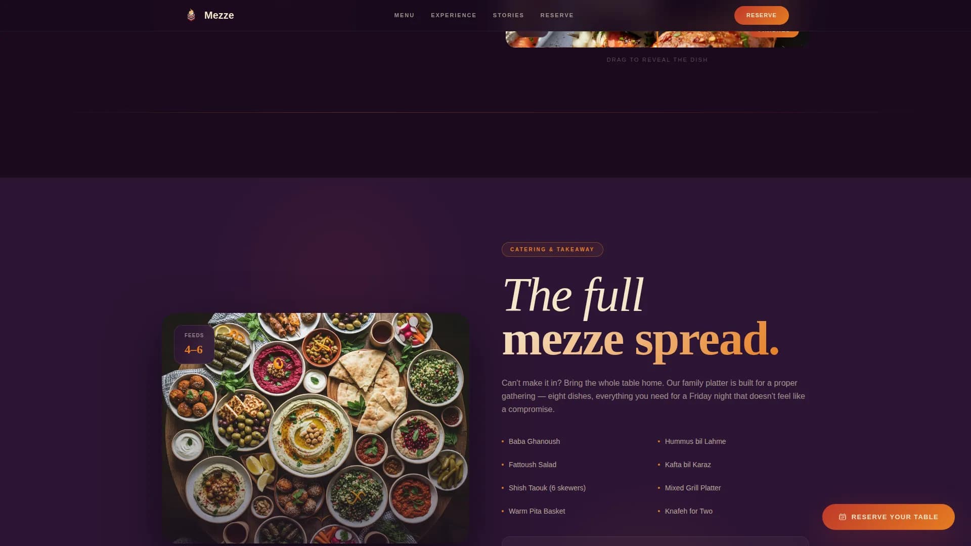 Eastern Med — Upscale Restaurant Landing Page Template