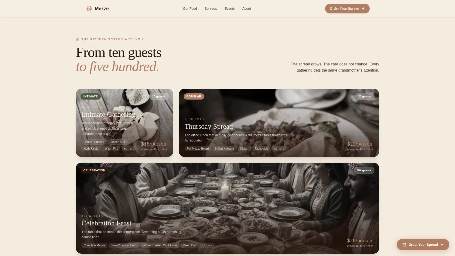 Middle Eastern Cuisine & Dining Local Booking Website Template