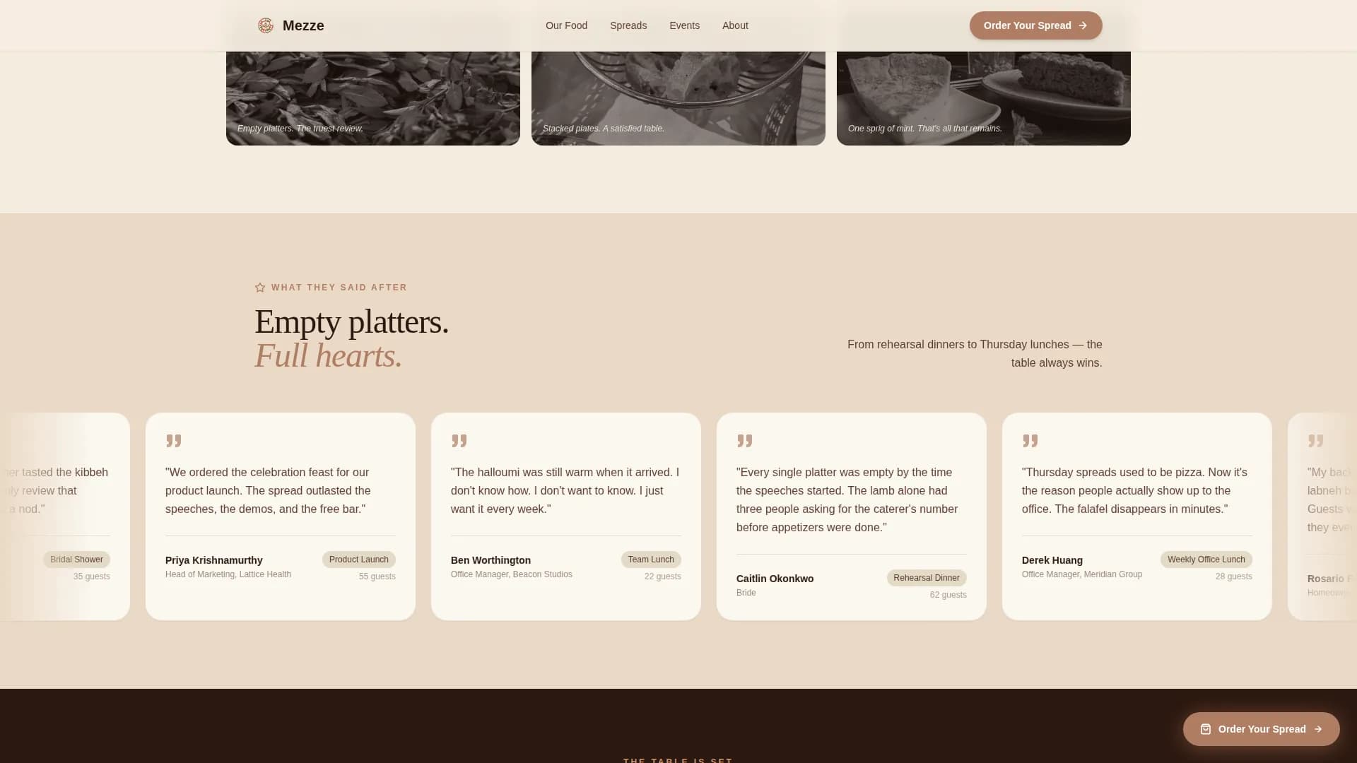 Middle Eastern Cuisine & Dining Local Booking Website Template