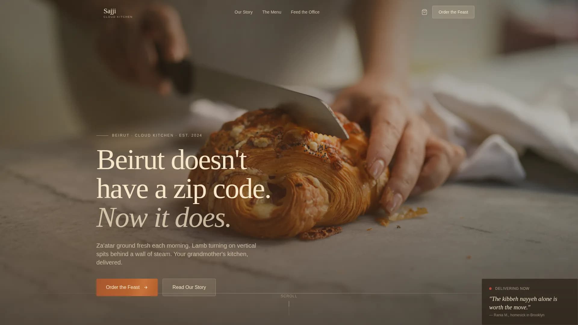 Middle Eastern Cuisine & Dining Virtual Booking Website Template