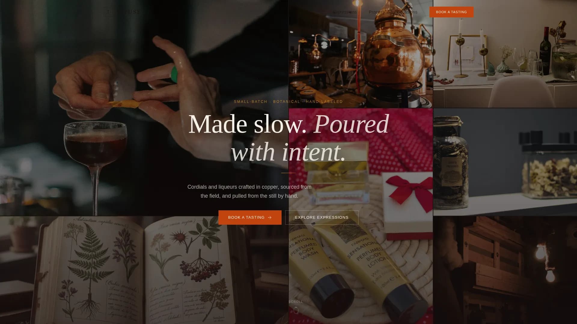 Distillery — Premium Craft Liqueur Landing Page Template