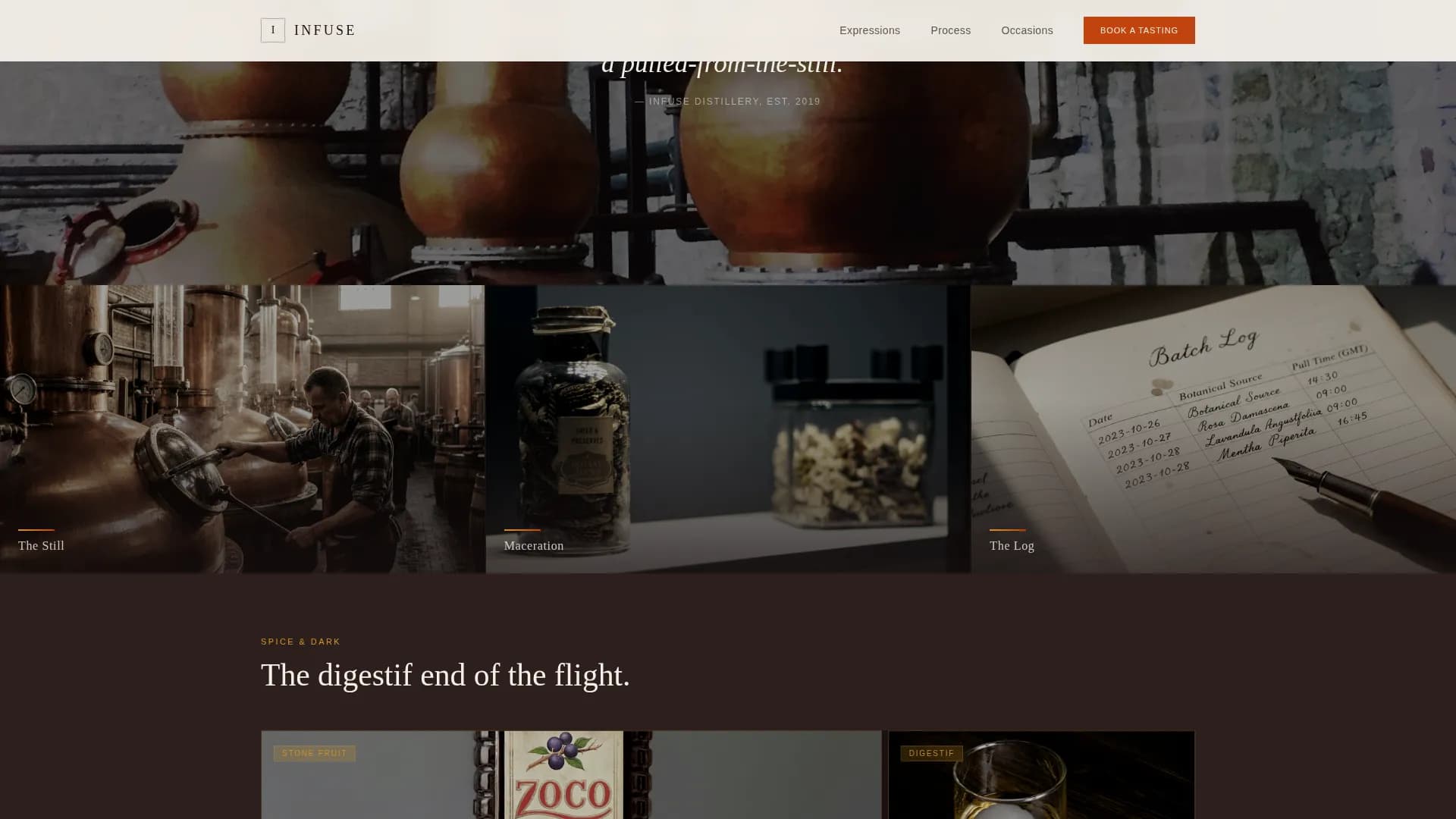 Distillery — Premium Craft Liqueur Landing Page Template