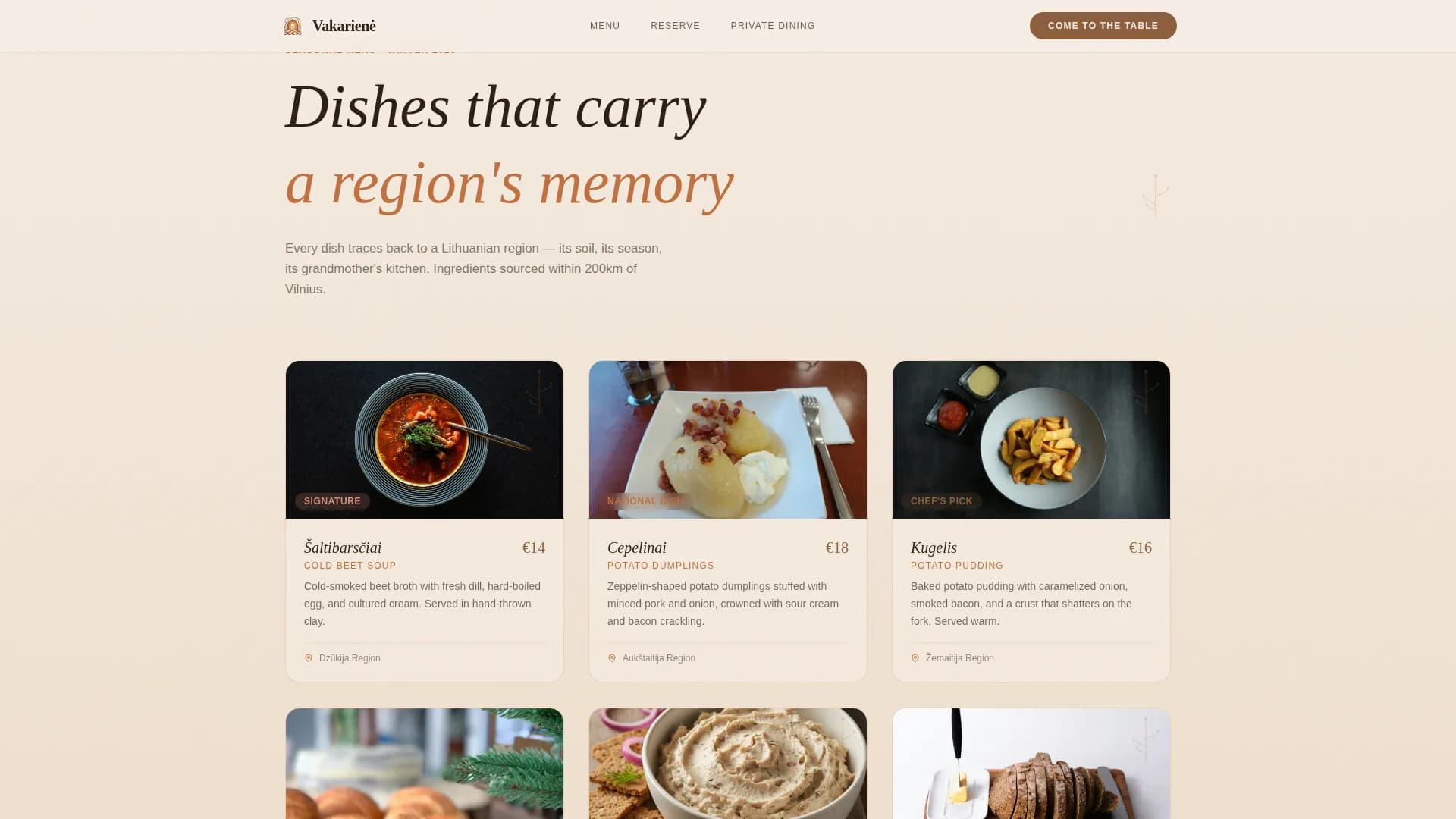 Baltic — Elite Dining Experience Landing Page Template