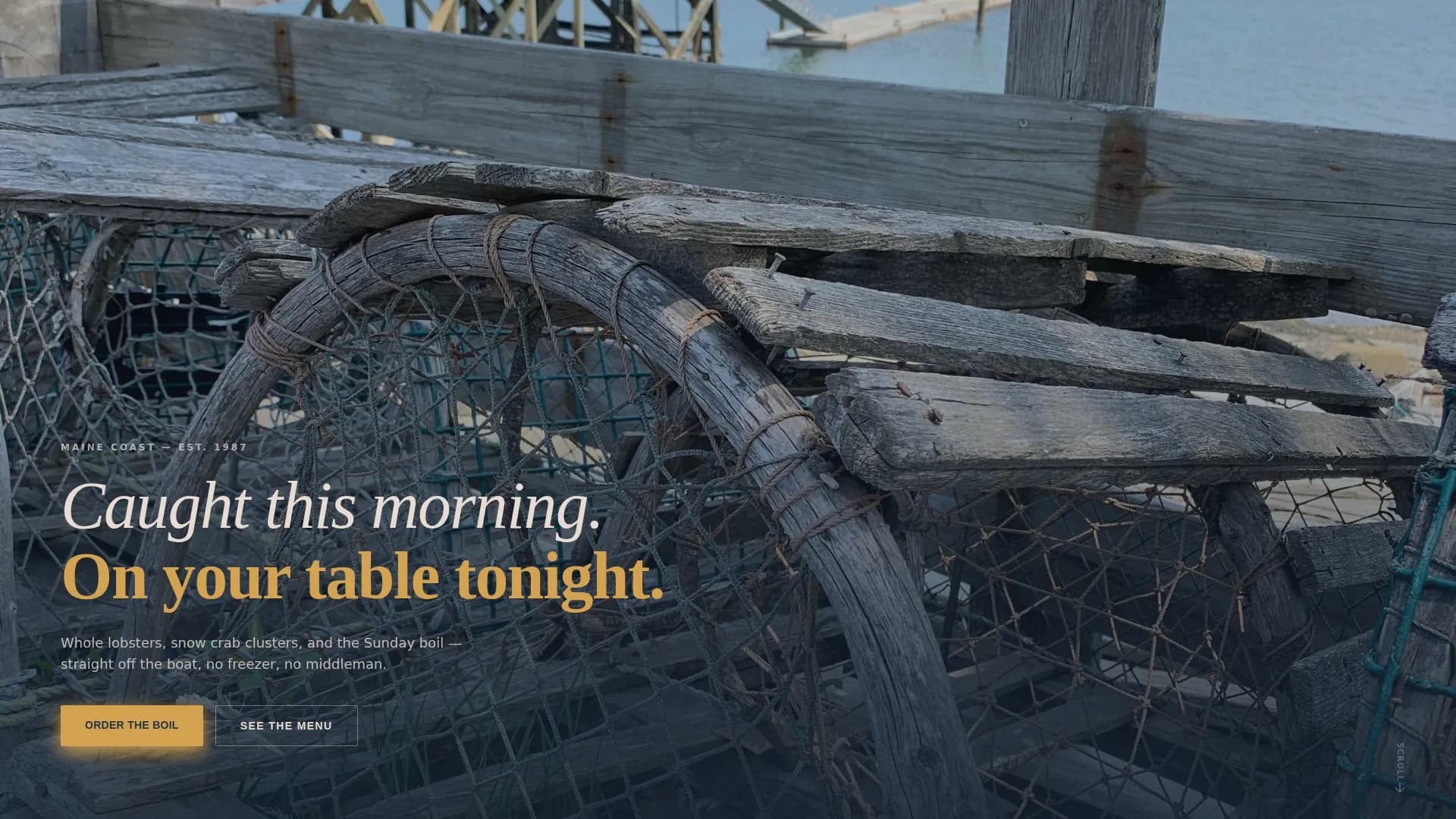 Harbor — Premium Seafood Shack Landing Page Template