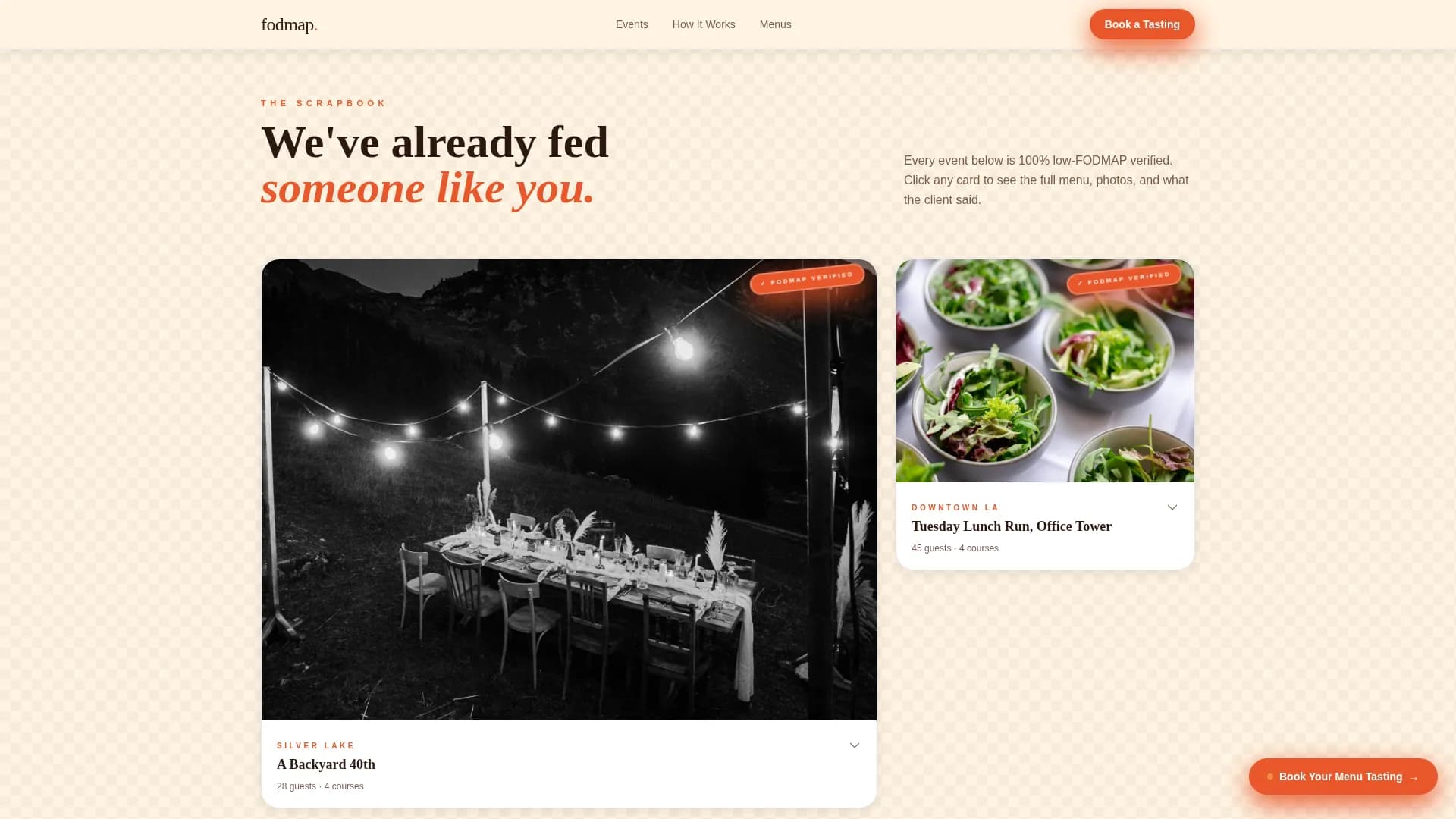 FODMAP — Specialized Catering Service Landing Page Template