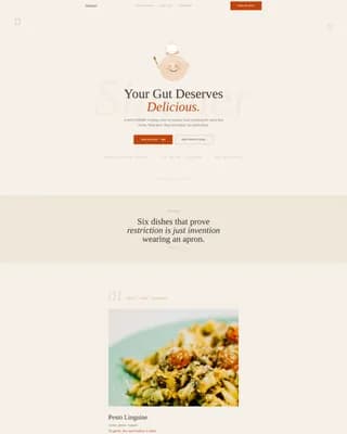Simmer — Gut-Friendly Low-FODMAP Cooking Class Landing Page Template