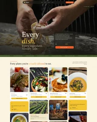 Table — Conscious Allergen-Free Dining Landing Page Template