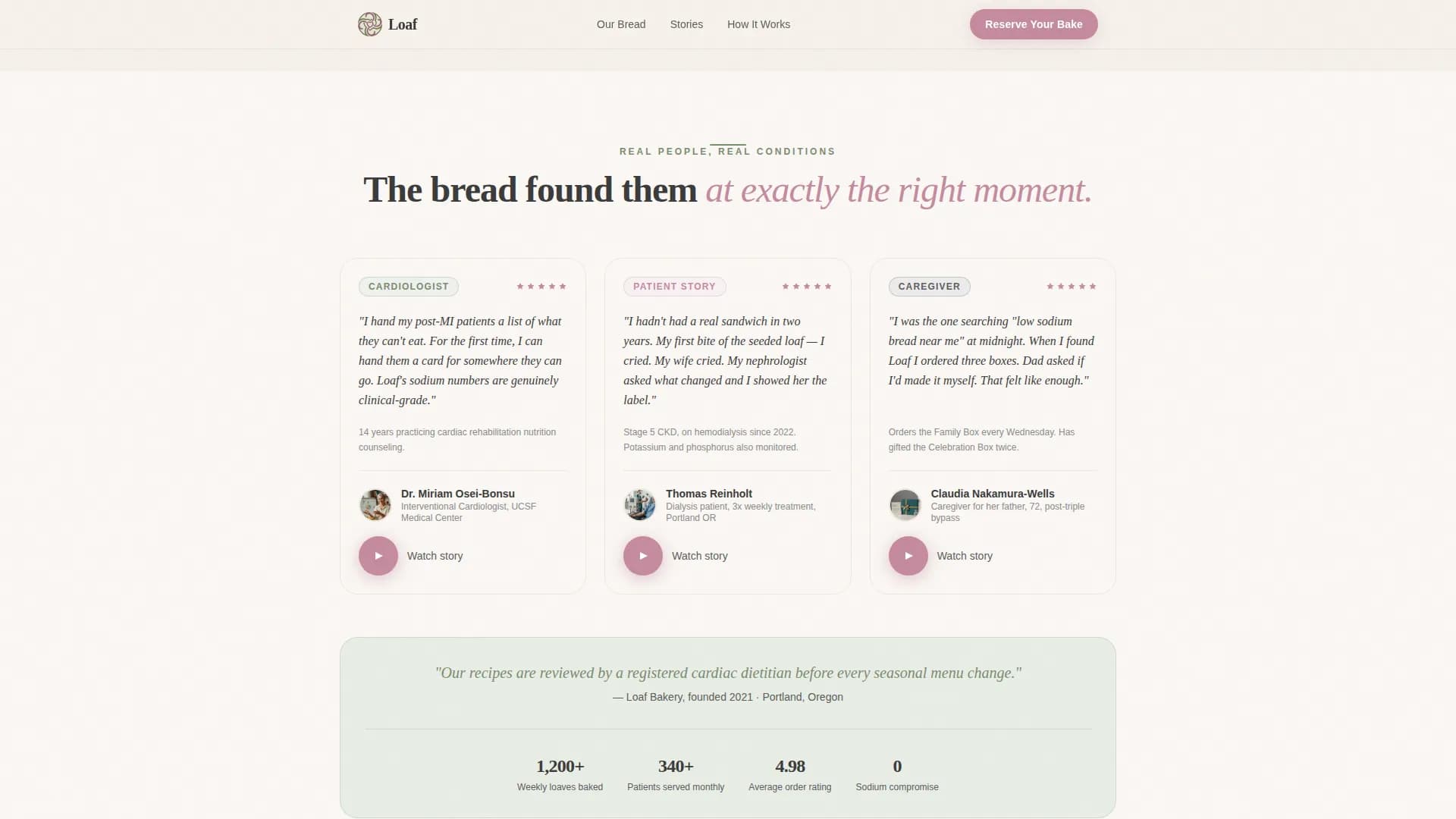 Rise — Artisan Sodium-Free Bakery Landing Page Template
