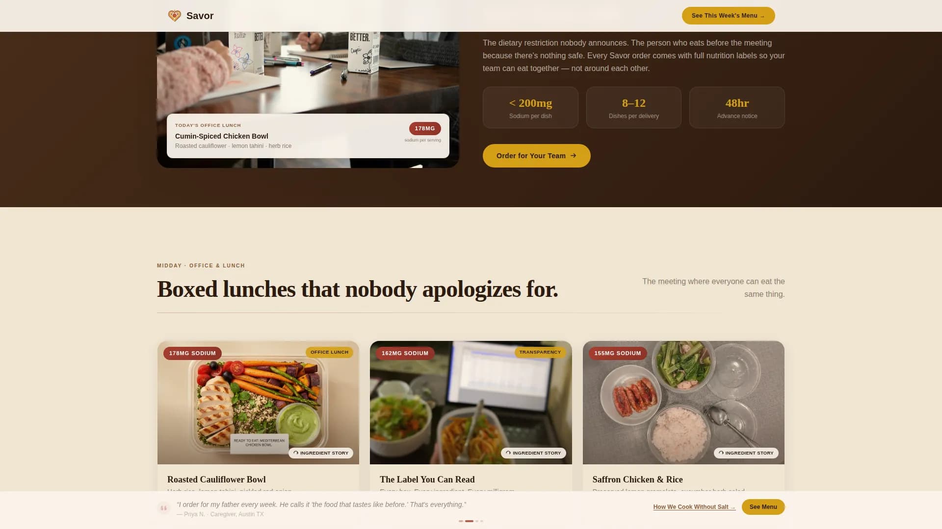 Palette — Refined Heart-Healthy Catering Landing Page Template
