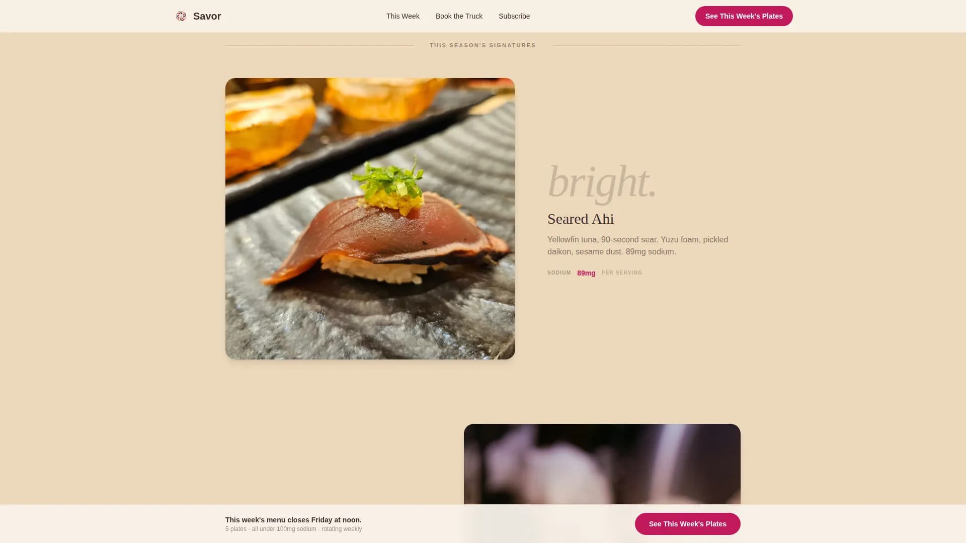 Kitchen — Gourmet Cardiac Truck Landing Page Template