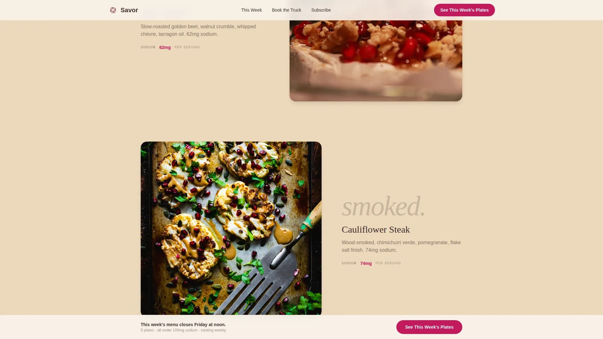 Kitchen — Gourmet Cardiac Truck Landing Page Template