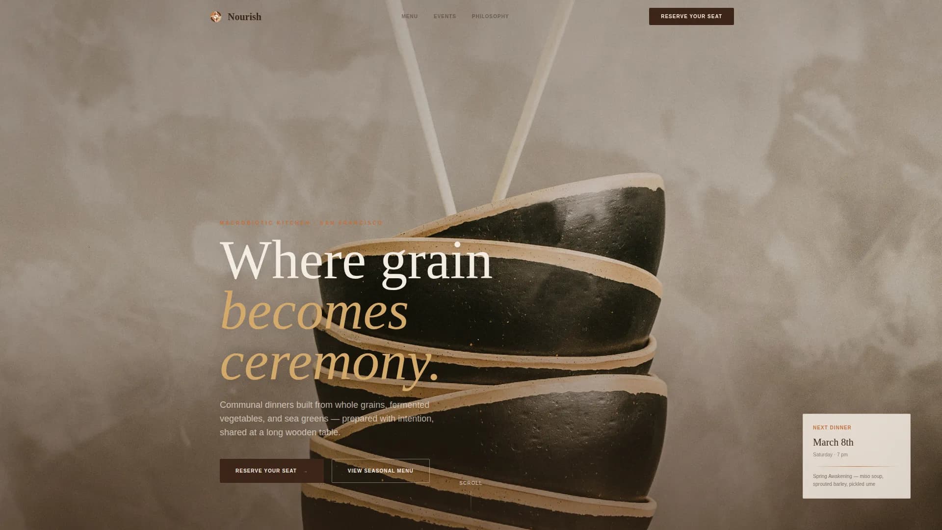 Zenith — Premium Macrobiotics Landing Page Template