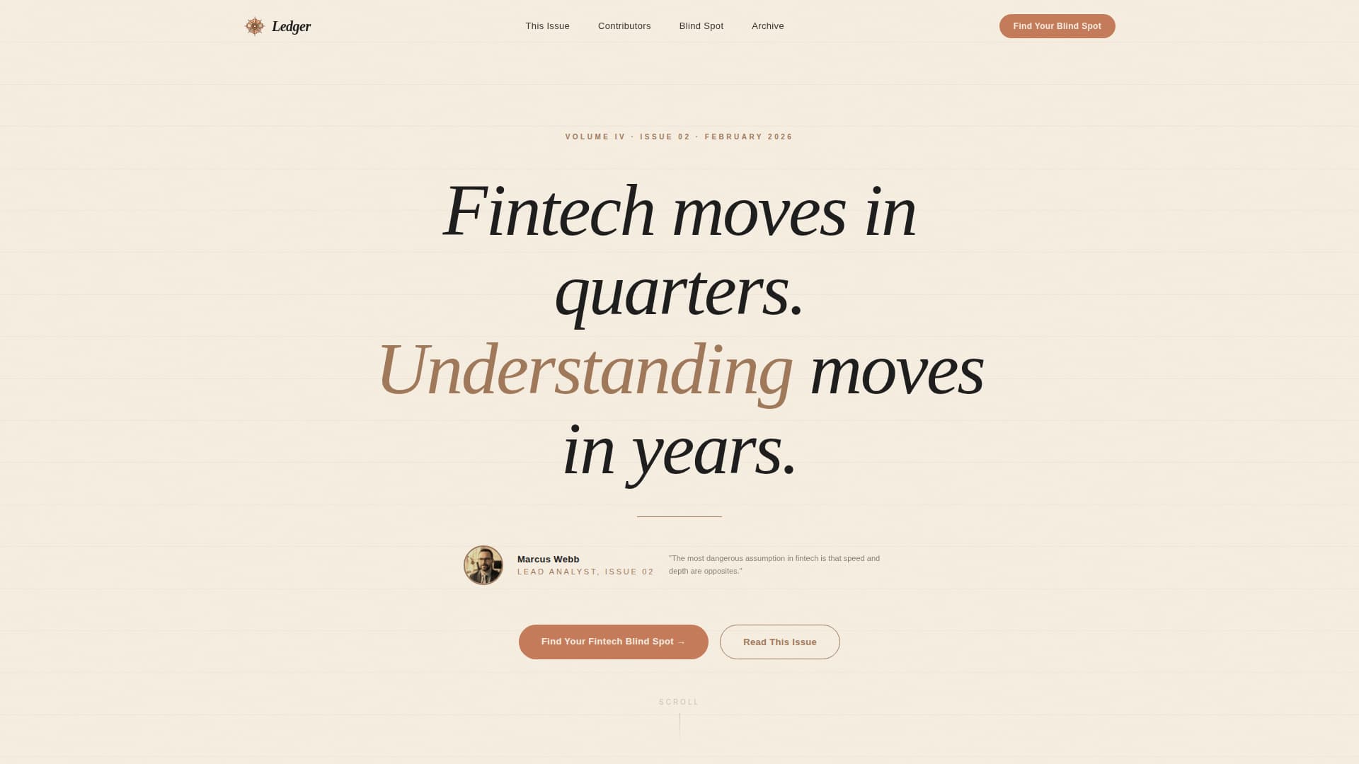 Ledger - Authoritative Fintech Landing Page Template