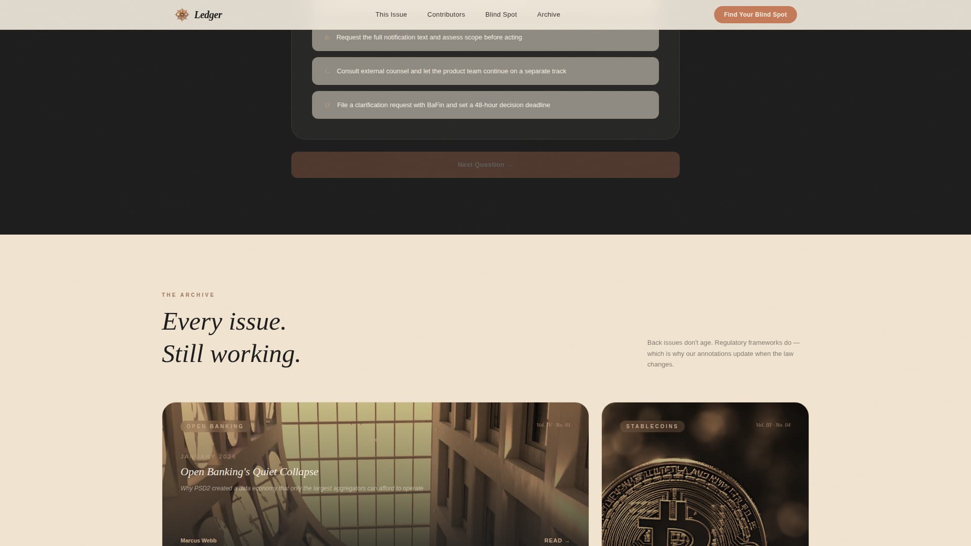 Ledger - Authoritative Fintech Landing Page Template