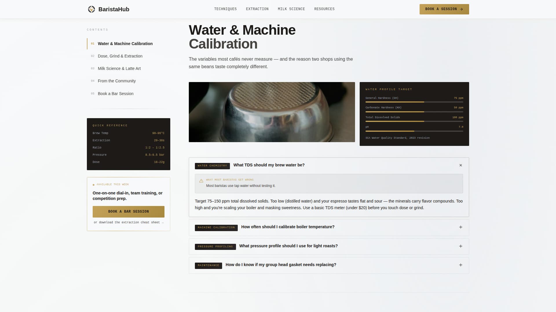 Barista Booking Website Template