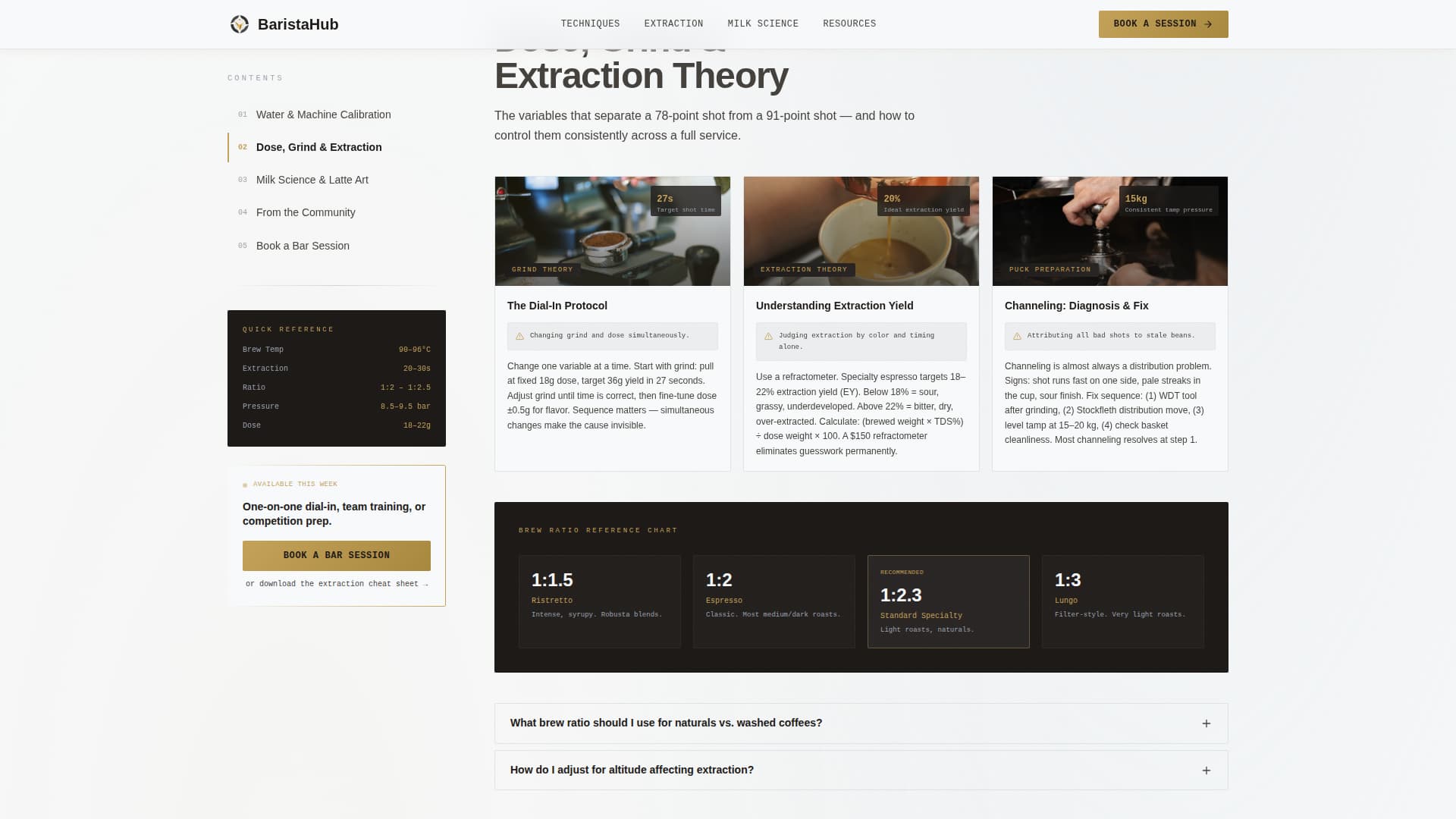 Barista Booking Website Template
