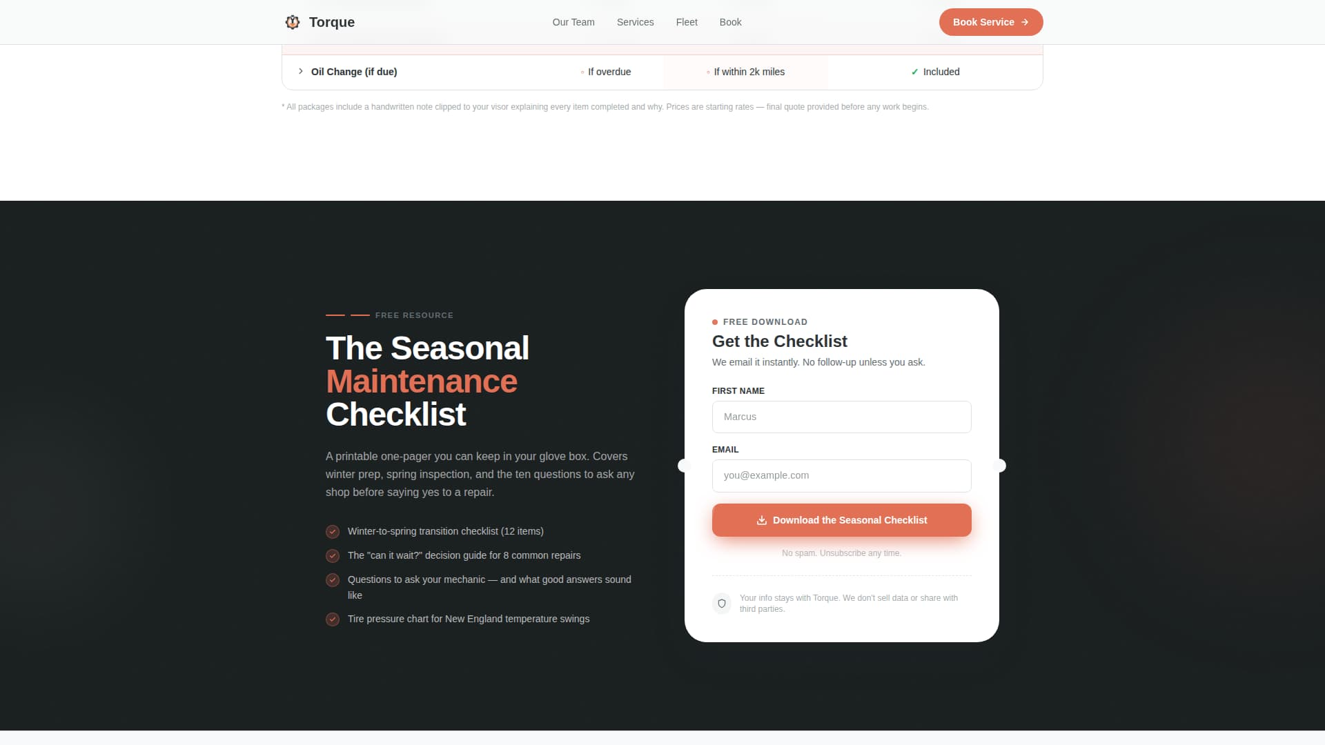 Apex — Certified Vehicle Maintenance Landing Page Template