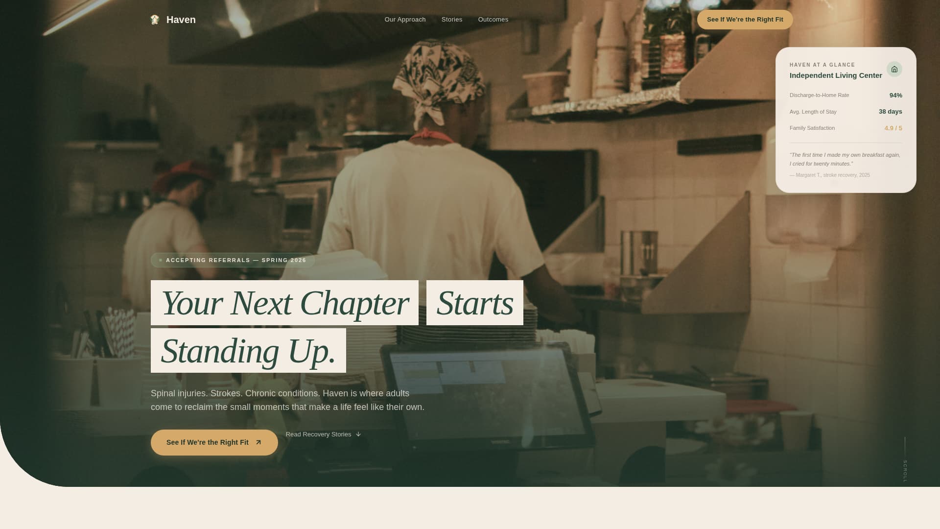 Haven - Restorative Independentliving Landing Page Template