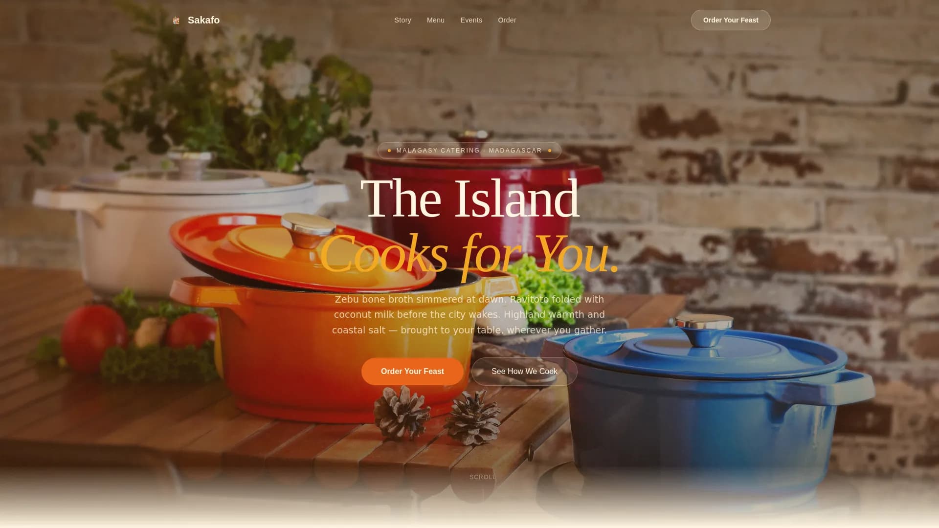 Sakafo - Authentic Malagasy Catering Landing Page Template