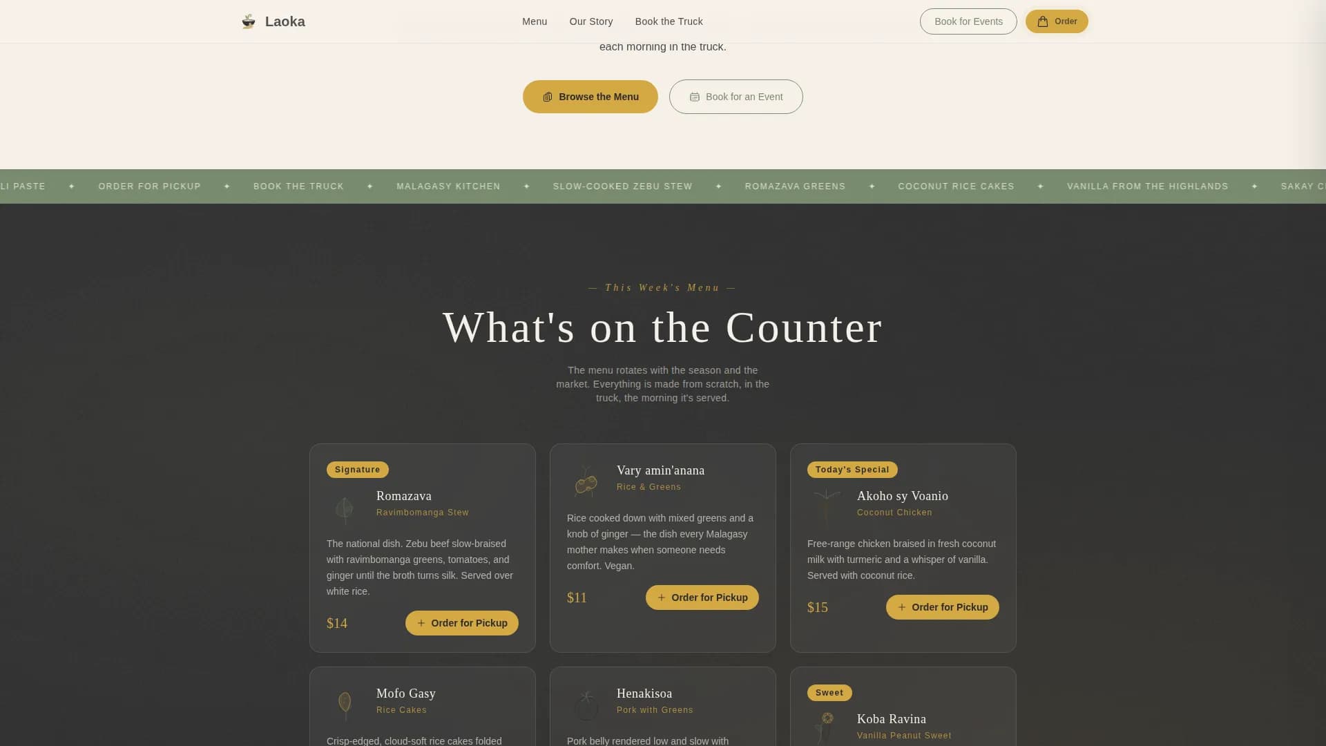 Island — Vibrant Malagasy Kitchen Landing Page Template
