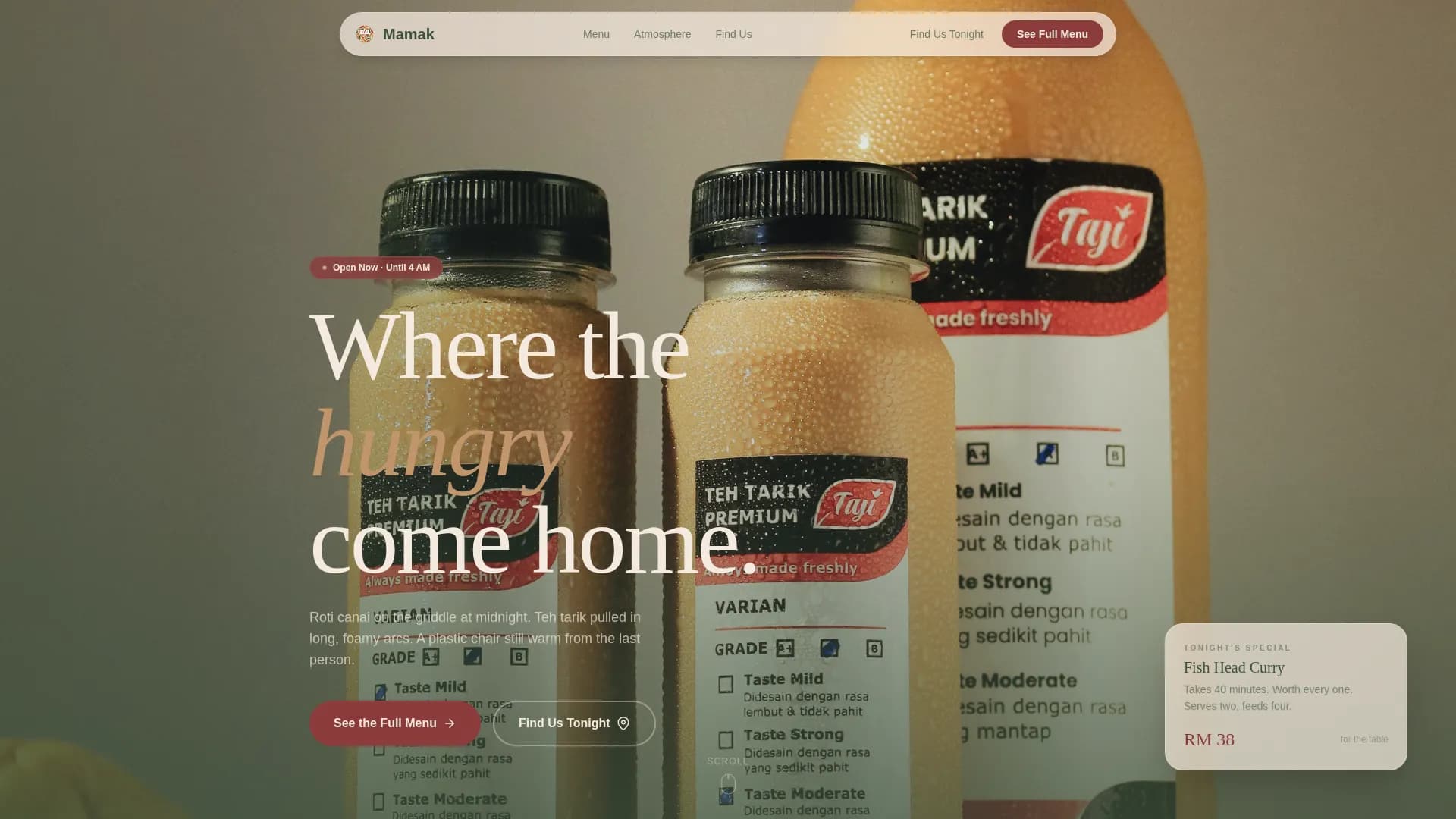 Night — Authentic Malaysian Street Landing Page Template