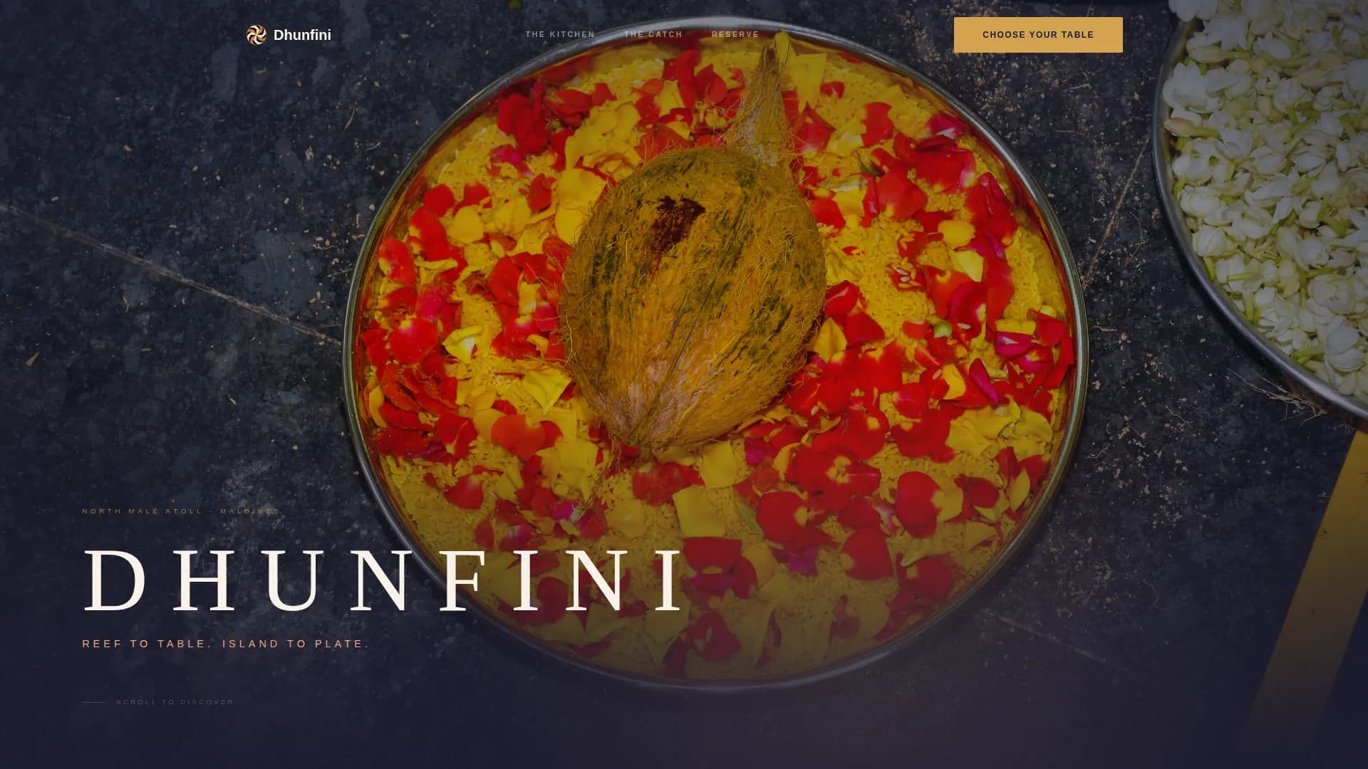 Dhunfini — Maldivian Restaurant Landing Page Template