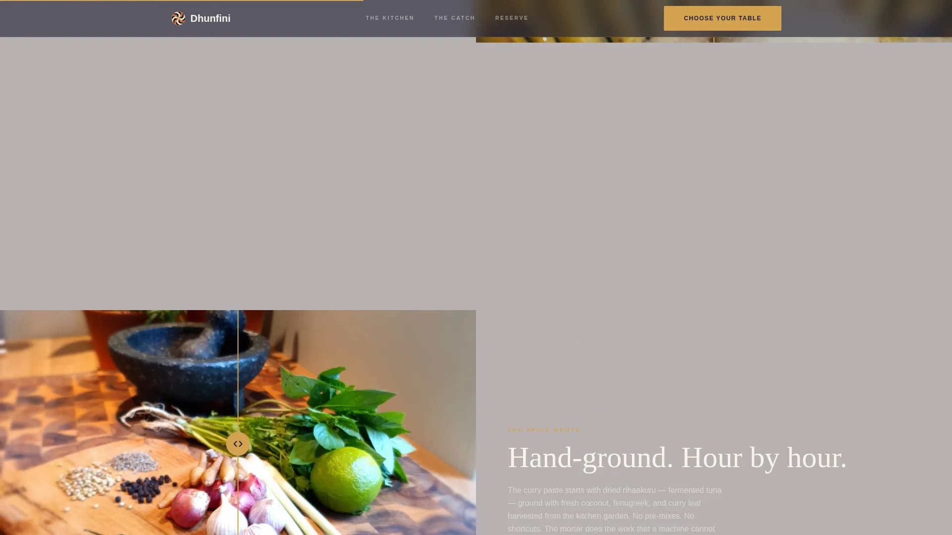 Dhunfini — Maldivian Restaurant Landing Page Template