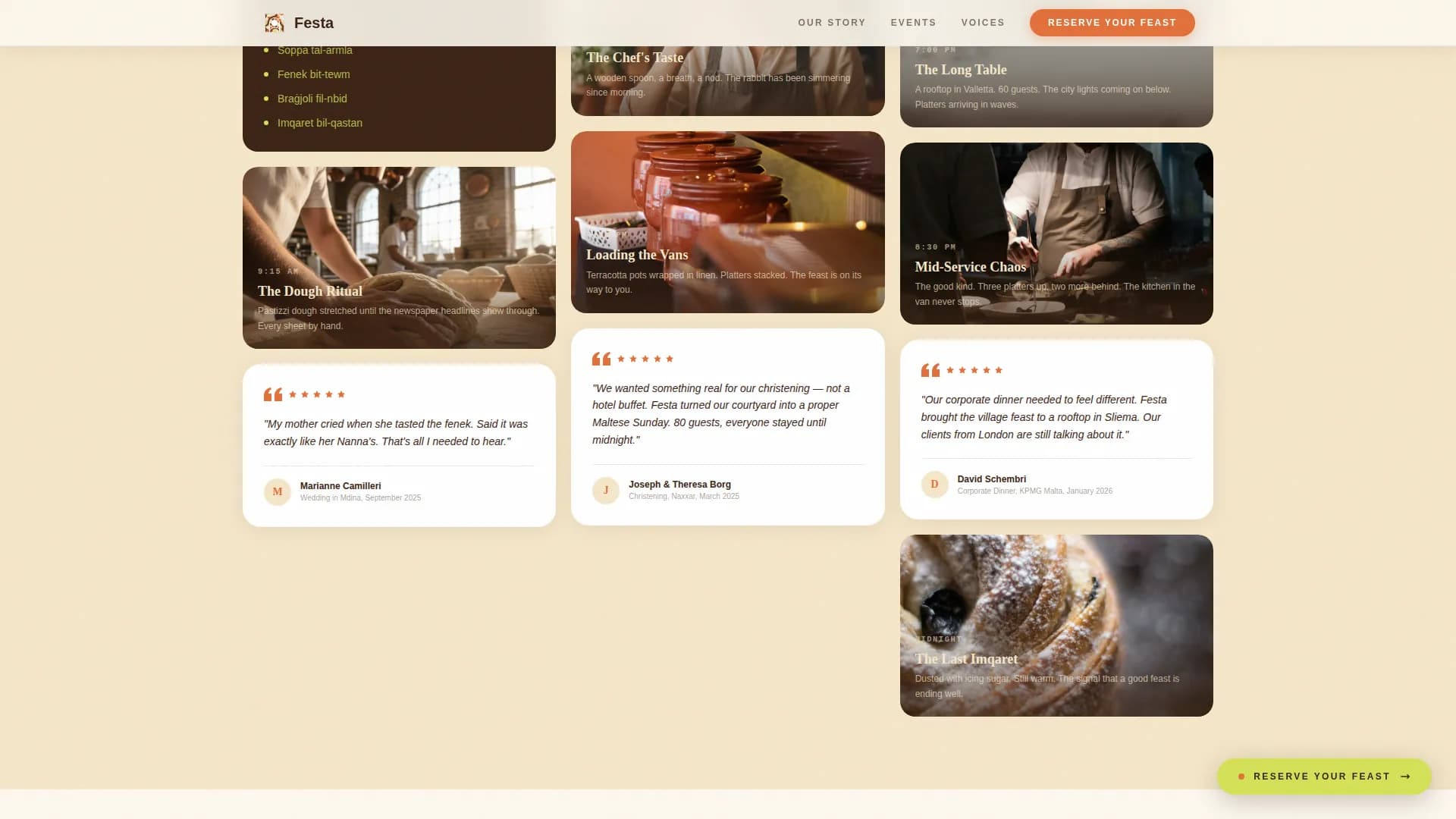 Fiesta — Premium Maltese Catering Landing Page Template