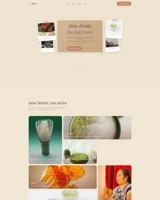 Serene — Pastoral Matcha Bar Landing Page Template