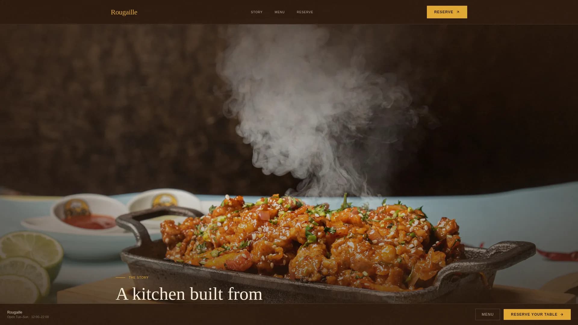 Rougaille - Immersive Mauritian Restaurant Landing Page Template