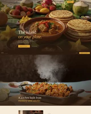 Rougaille - Immersive Mauritian Restaurant Landing Page Template