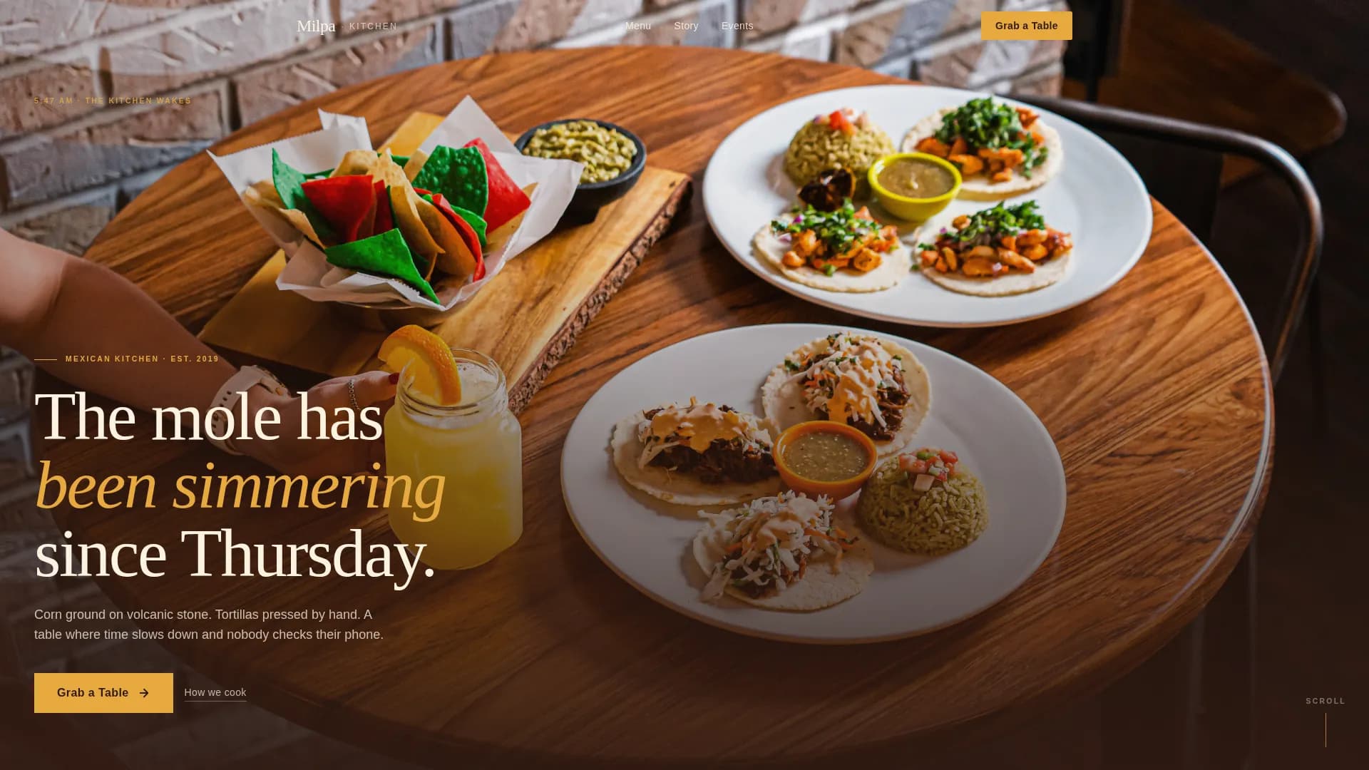 Tierra — Heritage Mexican Dining Landing Page Template