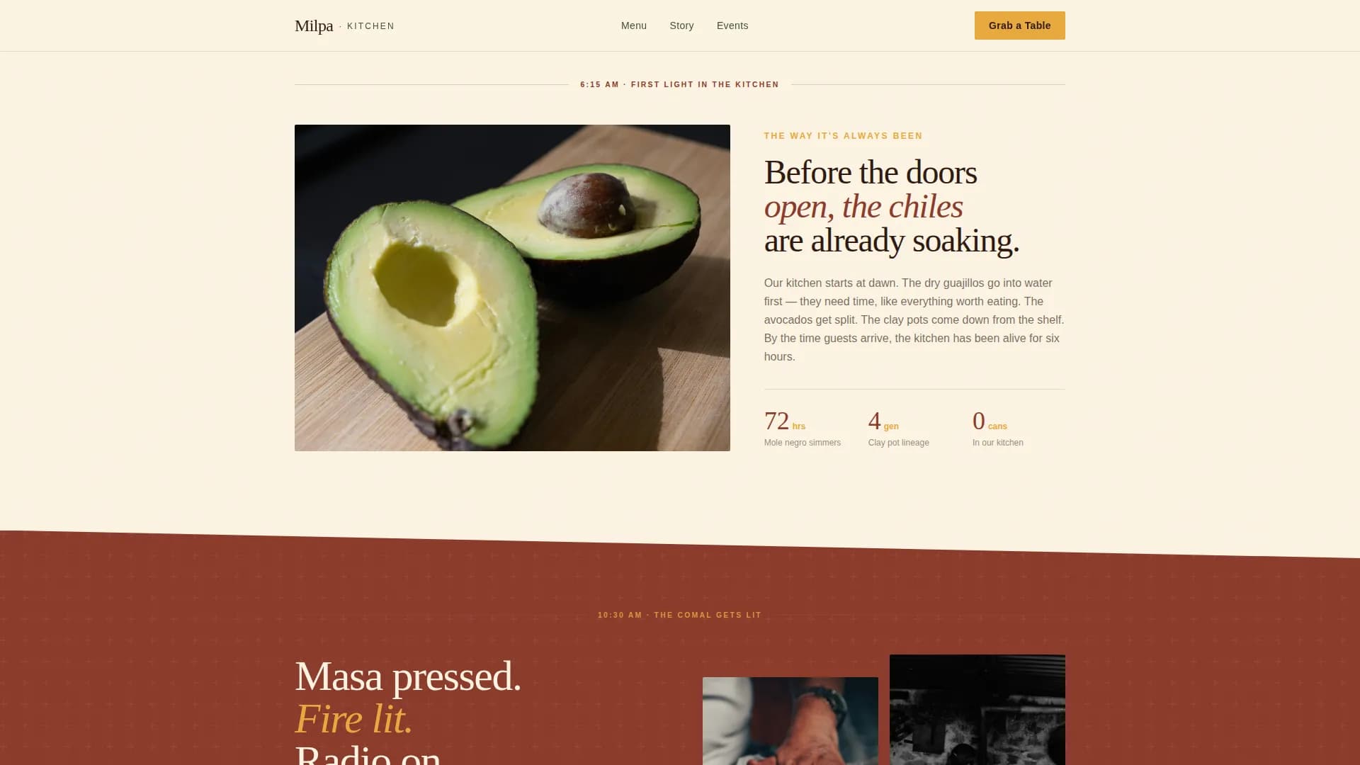 Tierra — Heritage Mexican Dining Landing Page Template