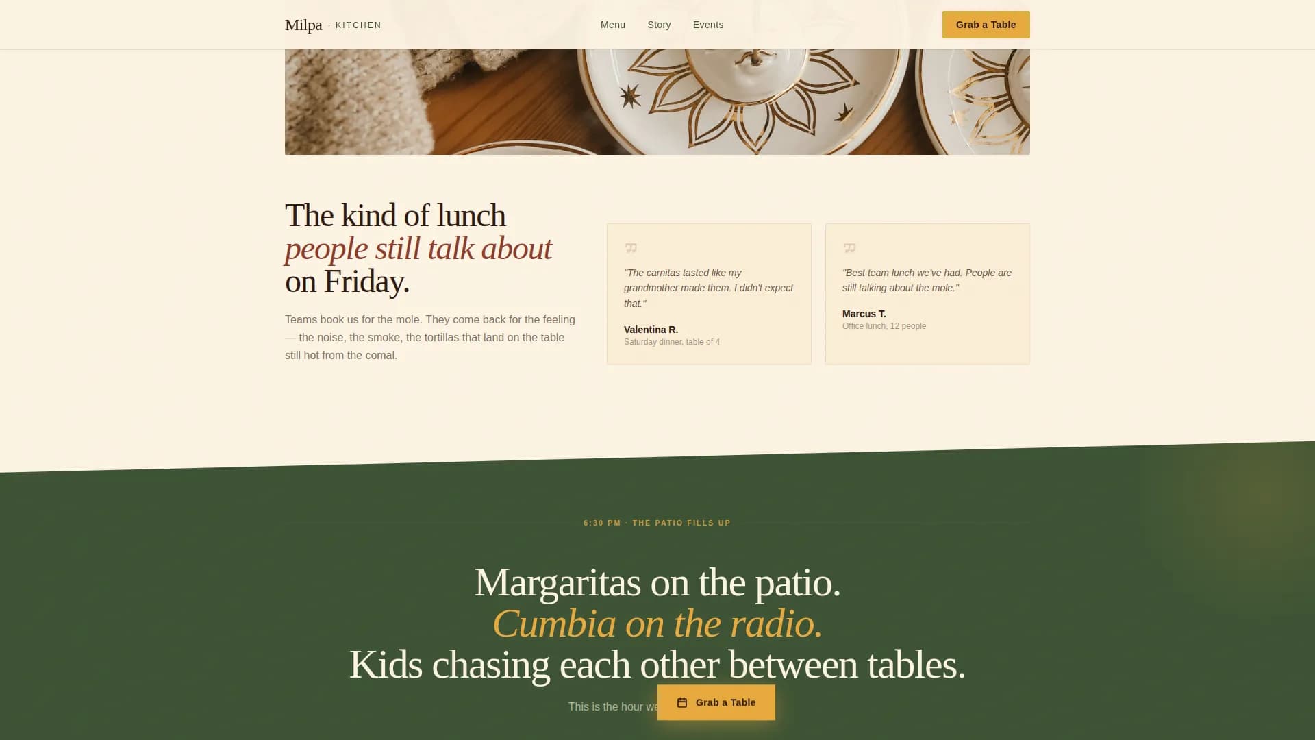 Tierra — Heritage Mexican Dining Landing Page Template