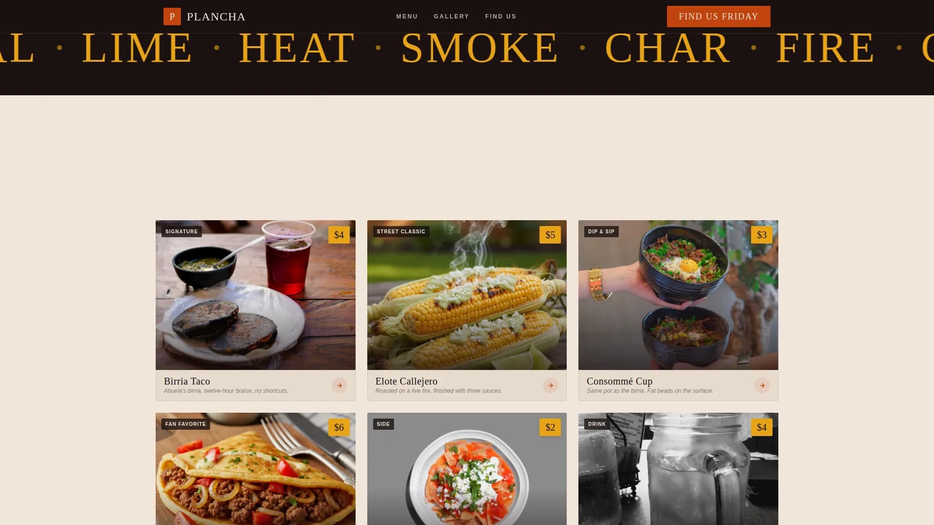 Plancha — Artisan Mexican Restaurant Landing Page Template