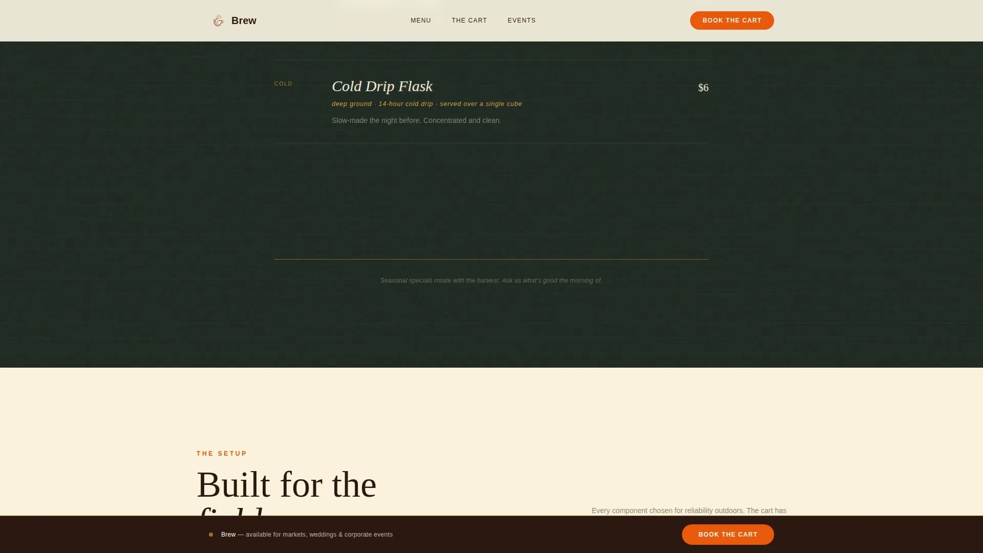 Brew — Mobile Coffee Shop Landing Page Template