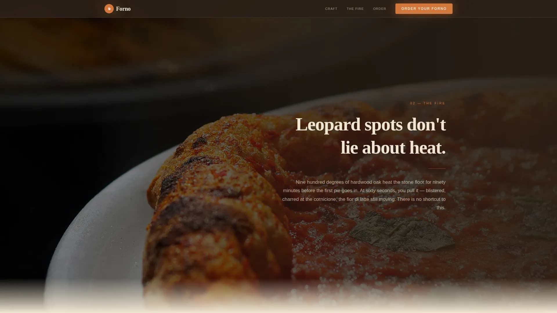 Forno — Mobile Pizza Service Landing Page Template