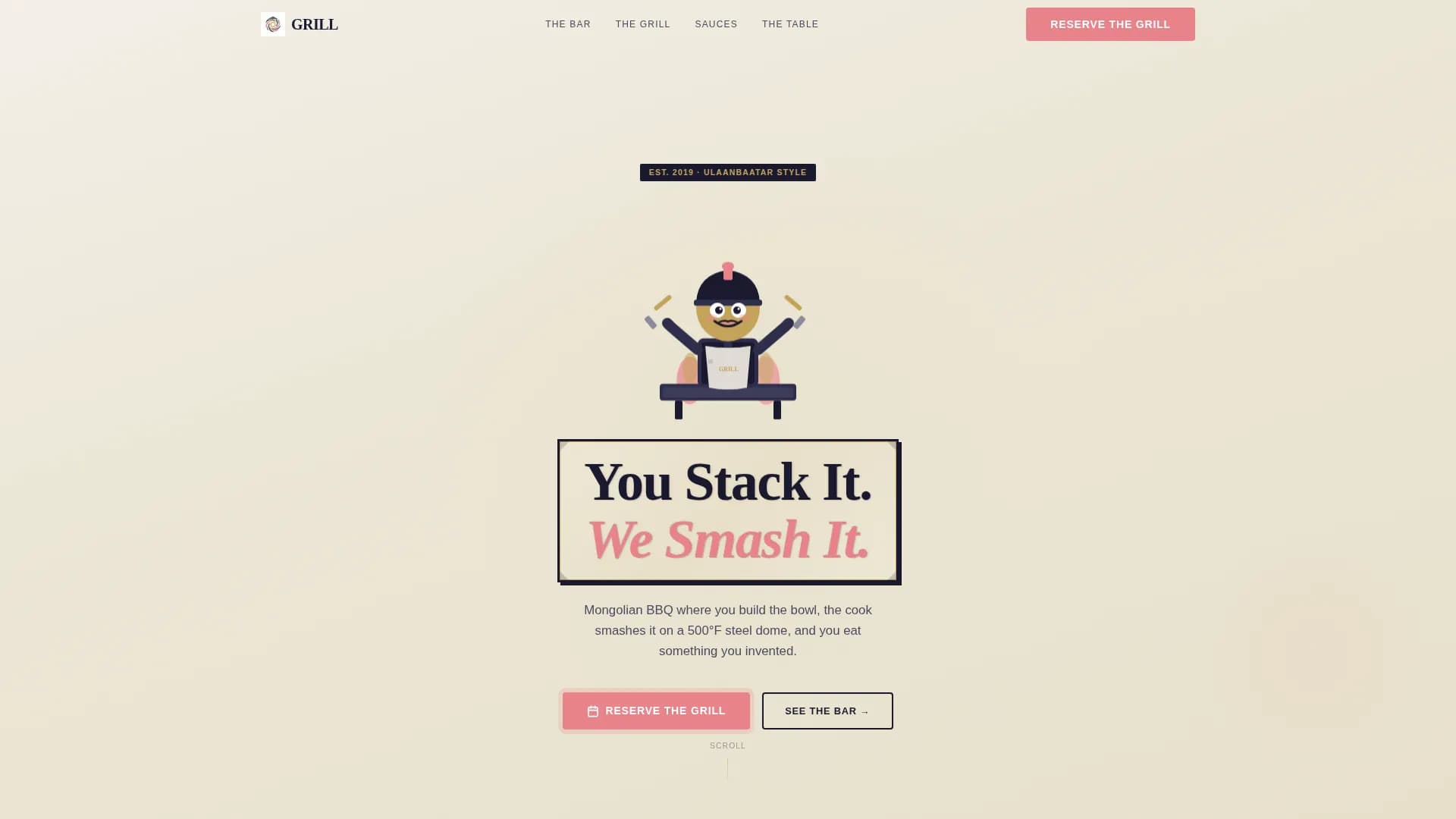 Grill - Sizzling Mongolian BBQ Restaurant Landing Page Template
