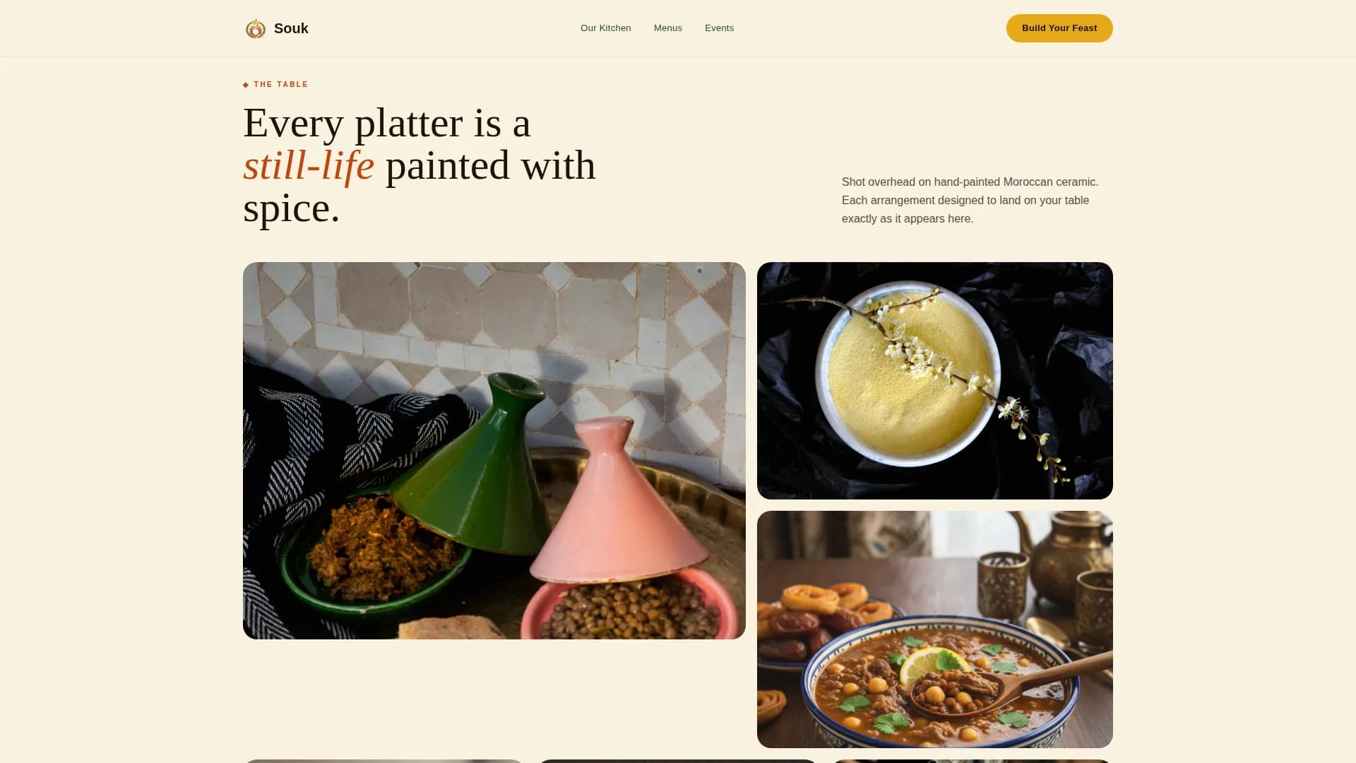 Souk — Moroccan Catering Landing Page Template