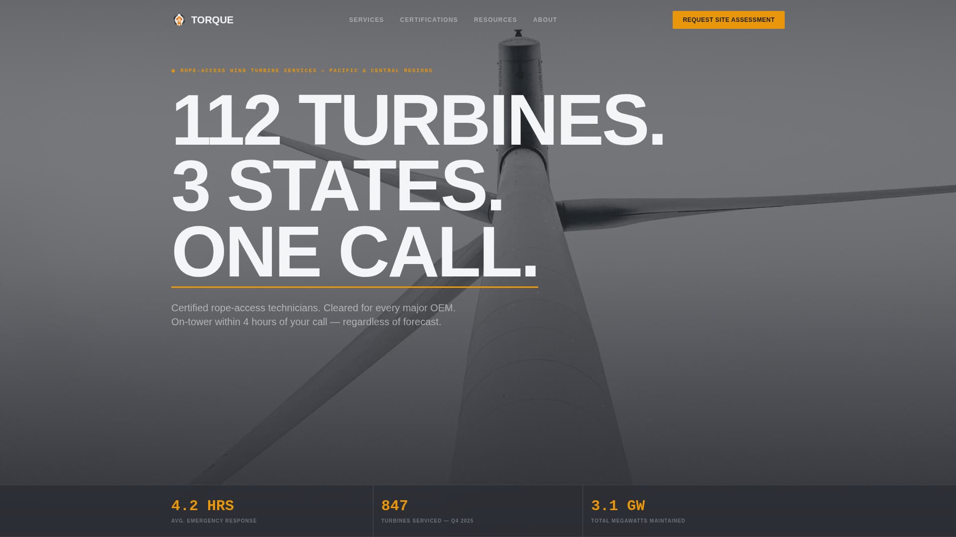Propel — Elite Wind Technician Landing Page Template