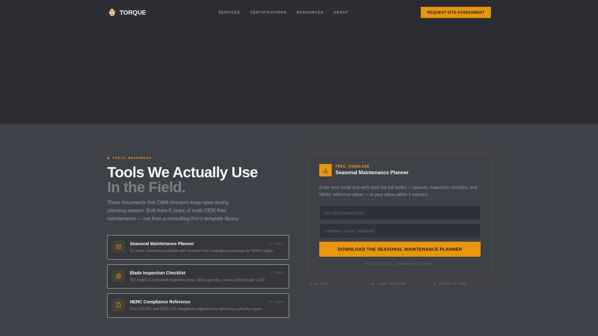 Propel — Elite Wind Technician Landing Page Template