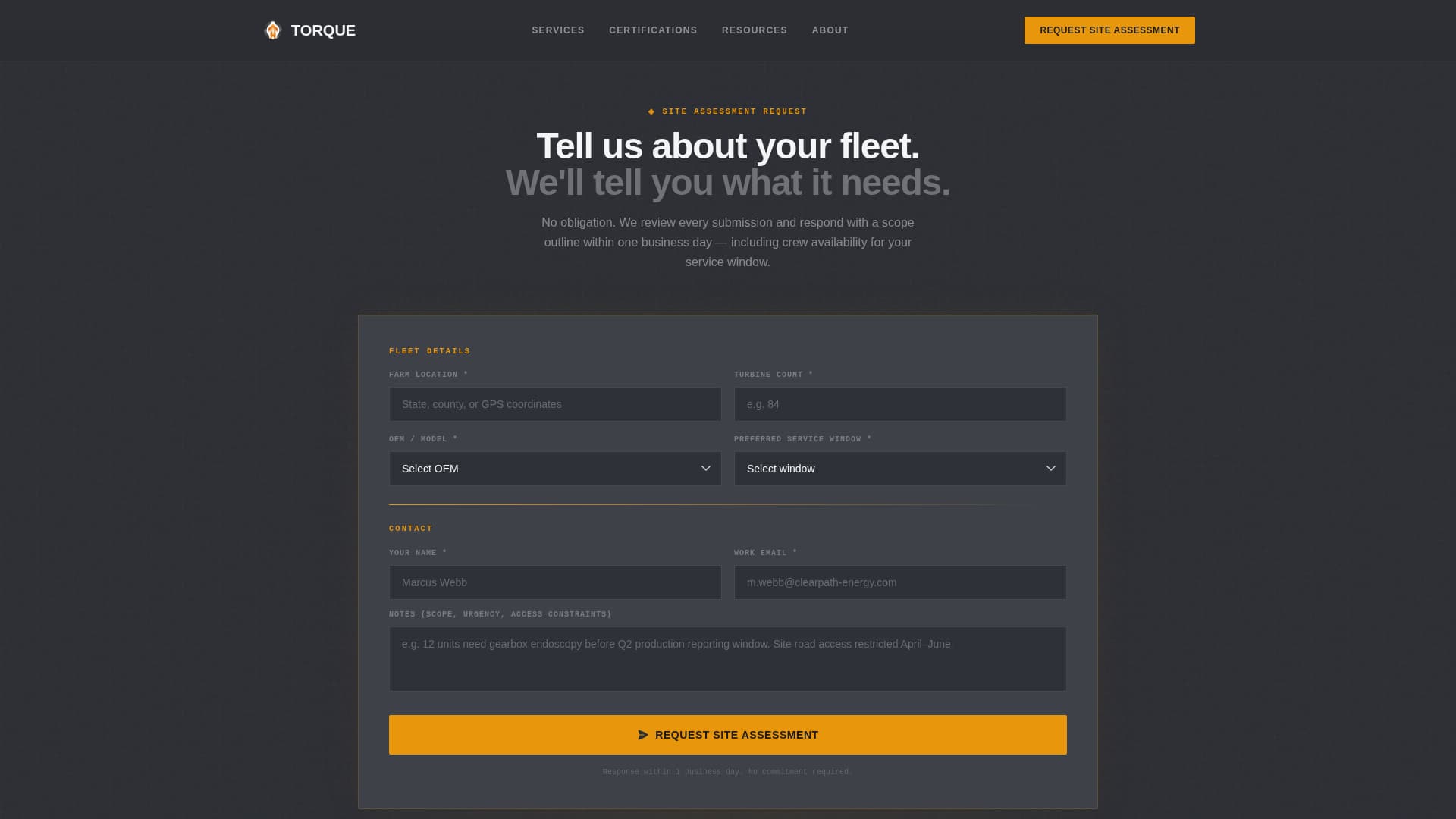 Propel — Elite Wind Technician Landing Page Template