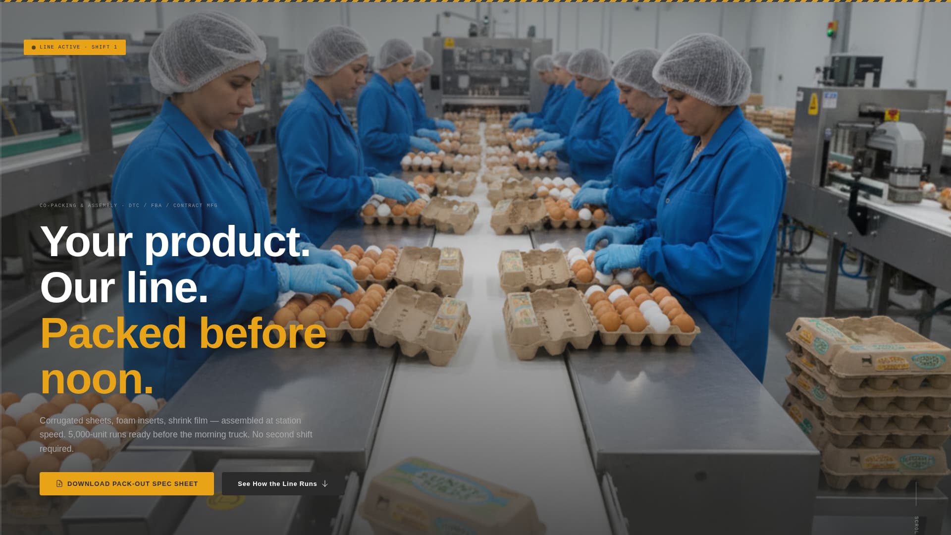 Packline - Industrial Assembly Landing Page Template