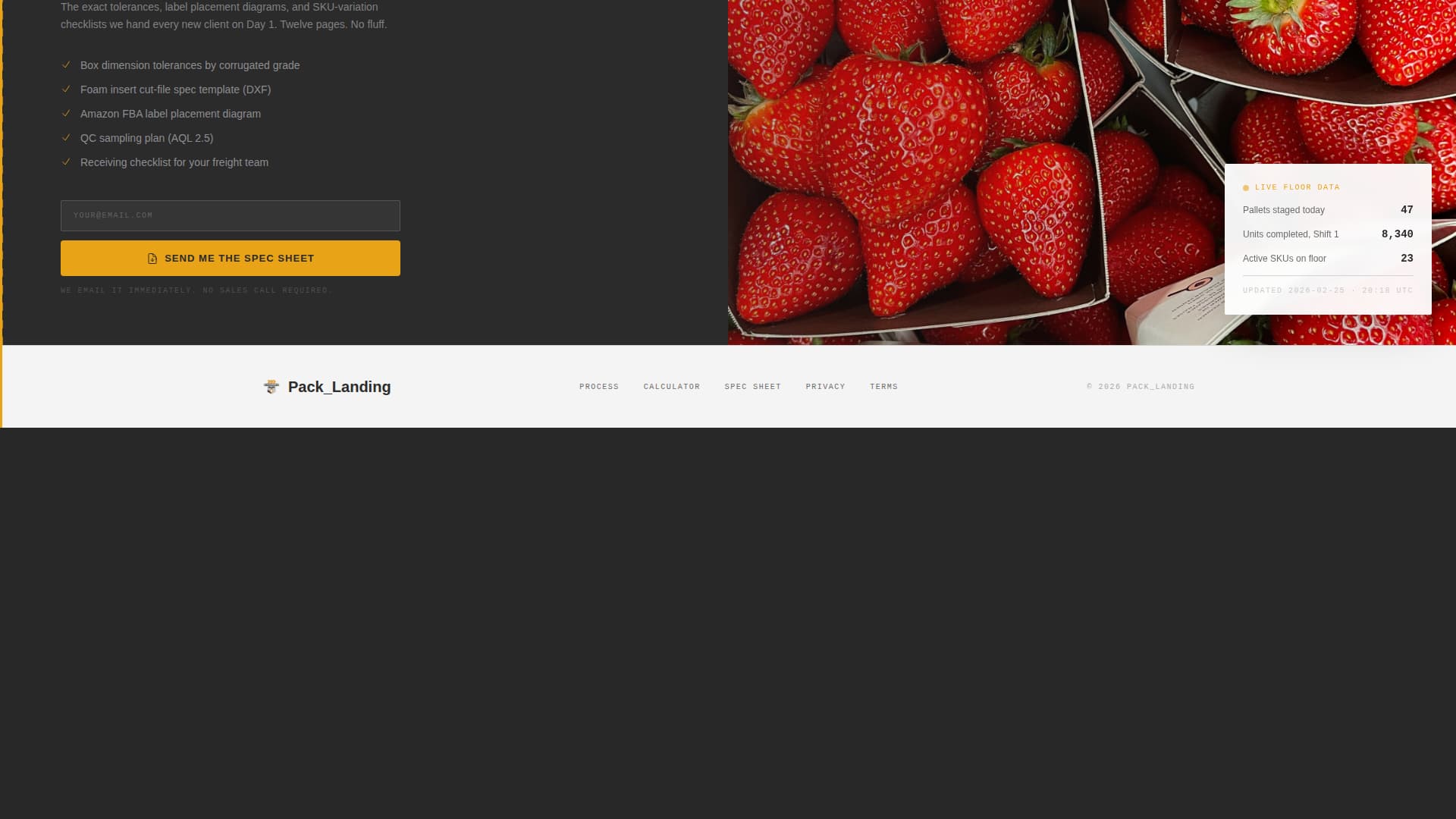 Packline - Industrial Assembly Landing Page Template