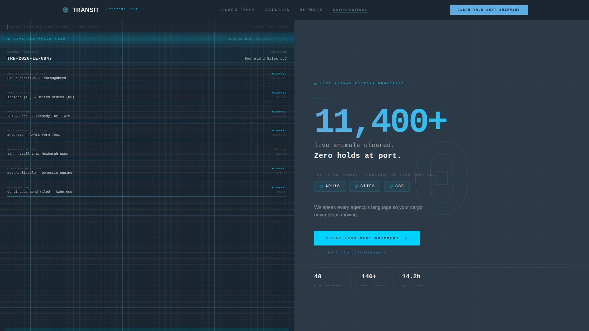 Transit - Precision Liveanimal Landing Page Template
