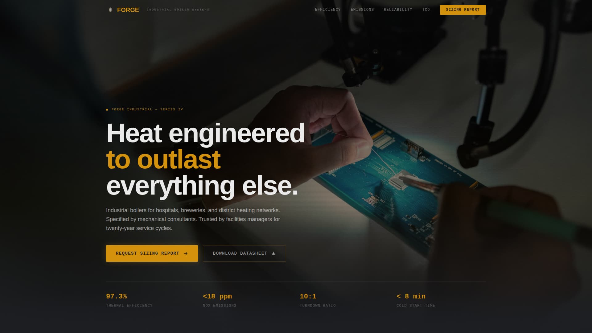 Forge - Precision Boiler Landing Page Template