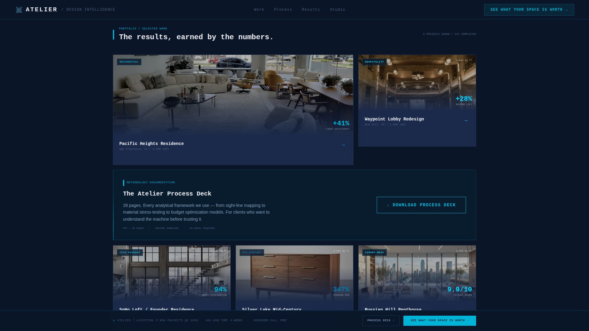 Atelier - Precision Interior Design Landing Page Template