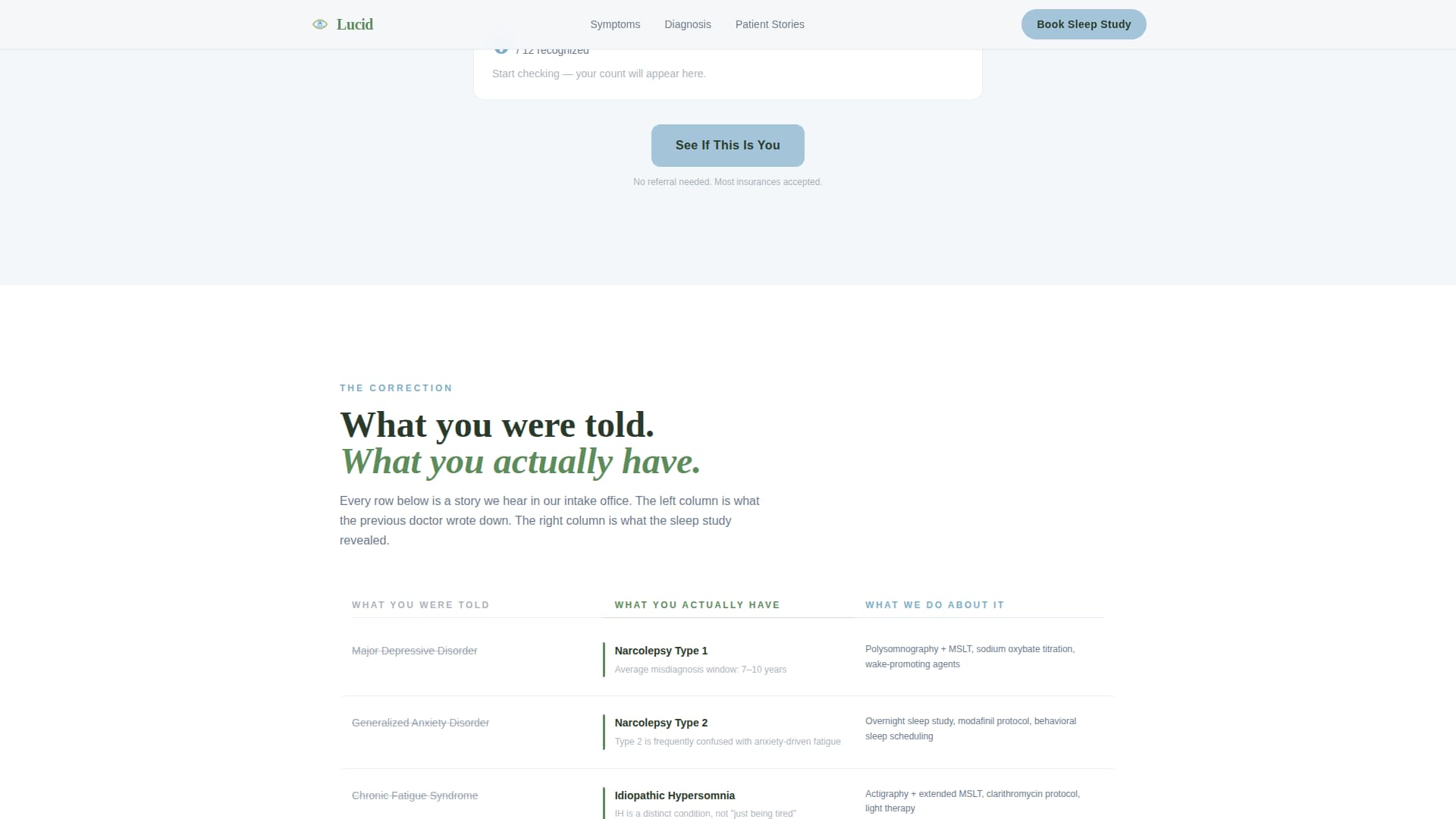 Lucid — Evidence Based Sleep Medicine Landing Page Template
